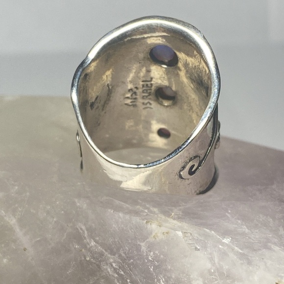 Sterling Silver Lab Opal Cigar Ring - by Didae Israel - Picture 5 of 5